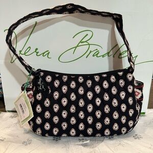 Vera Bradley Black and White Paisley Shoulder Bag and Wallet